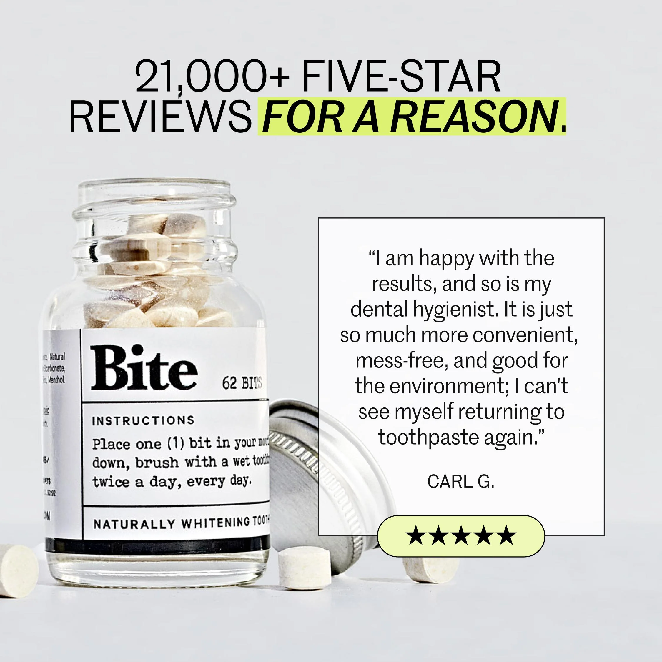 Bite Toothpaste Bits – Natural, Remineralizing, Whitening Toothpaste Tablets with Nano-Hydroxyapatite and Xylitol - As Seen On Shark Tank - Image 10