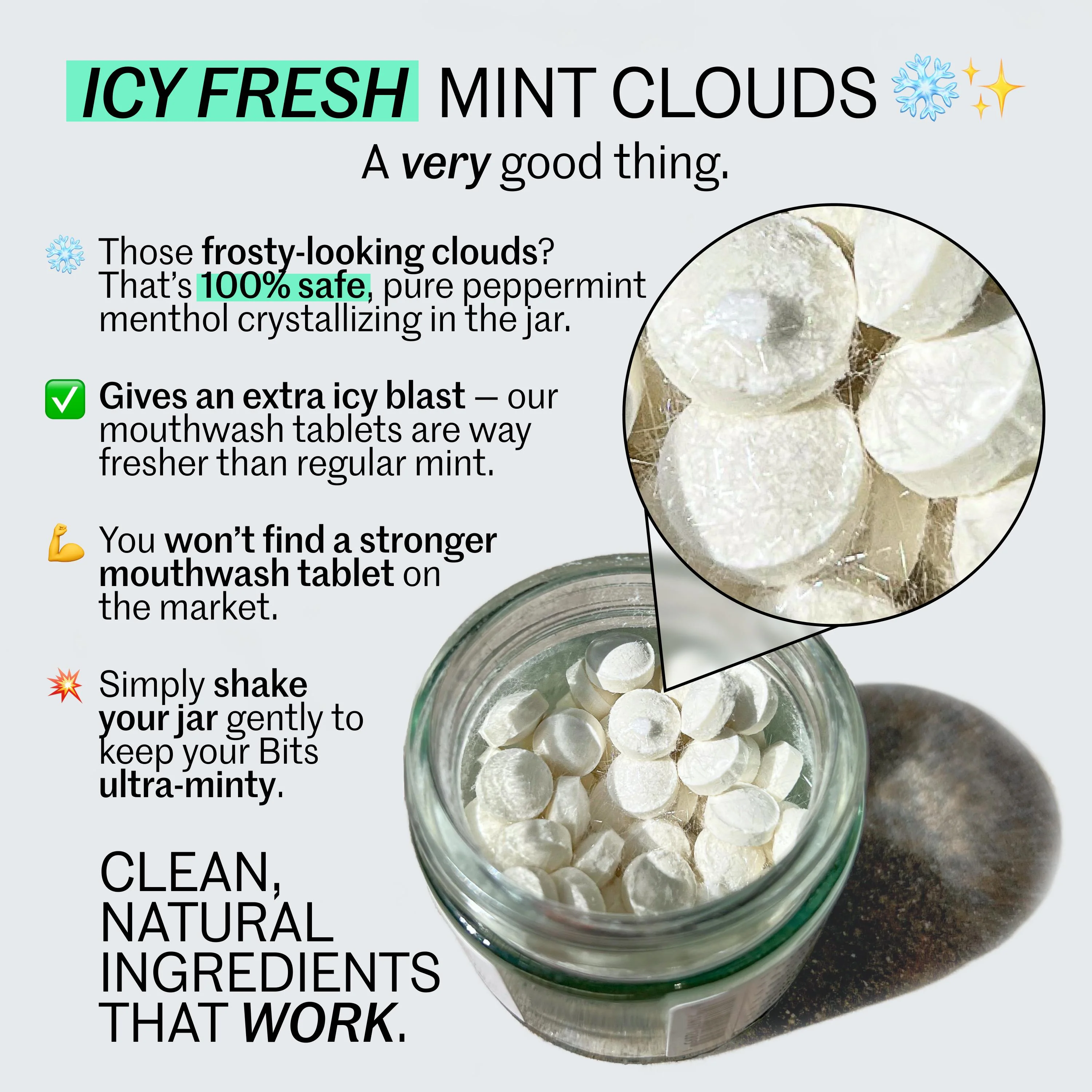 Mint Mouthwash Bits – Refreshing, Zero-Waste Mouthwash Tablets with Nano-Hydroxyapatite and Xylitol - Image 3