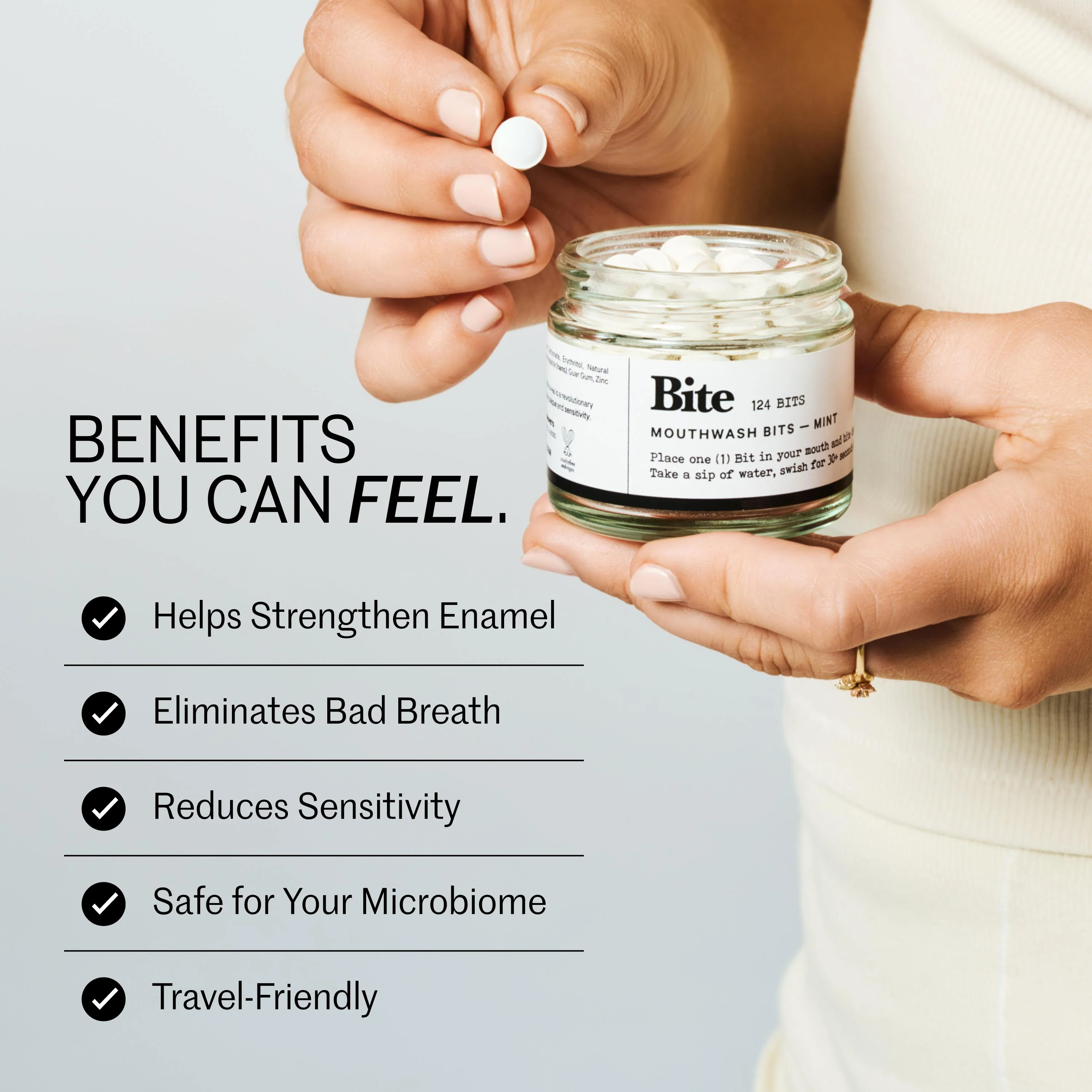 Mint Mouthwash Bits – Refreshing, Zero-Waste Mouthwash Tablets with Nano-Hydroxyapatite and Xylitol - Image 5