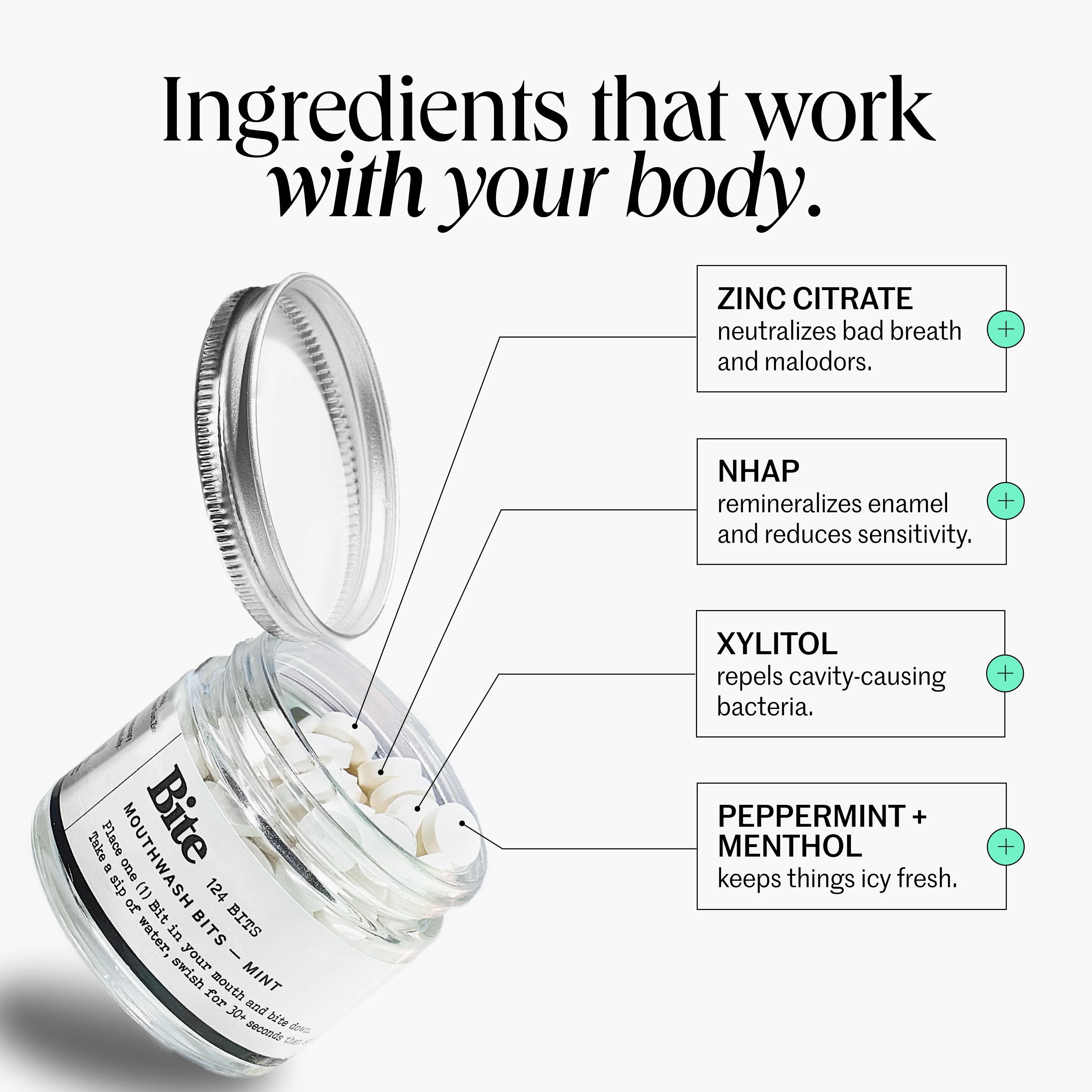 Mint Mouthwash Bits – Refreshing, Zero-Waste Mouthwash Tablets with Nano-Hydroxyapatite and Xylitol - Image 7