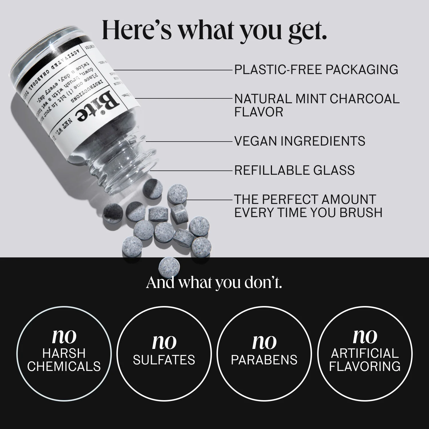 Naturally Whitening Mint Charcoal Toothpaste Bits - the ORIGINAL viral toothpaste tablets - Image 4