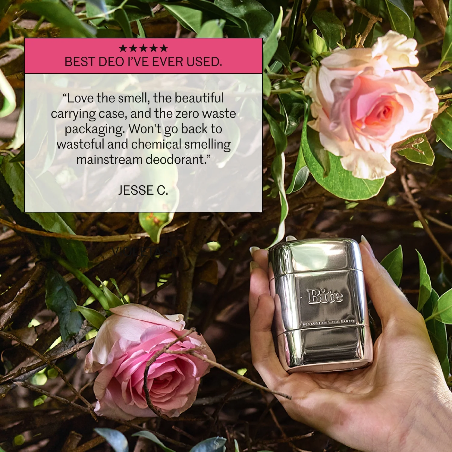 Rose Vert Natural Deodorant by Bite - Clinically Proven Odor Control, Long-Lasting, Refillable - Image 5